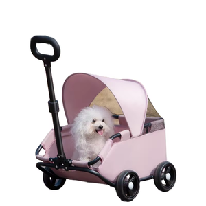 Chariot de transport pliable et léger pour animaux de compagnie, pour sorties, camping, vélo, avec roues d'exercice - Product Image 1