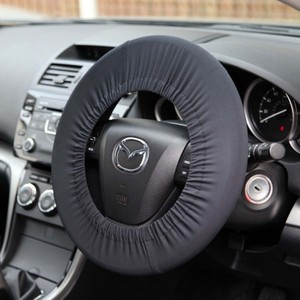 Funda para Volante de Tela Oxford Universal Negra de un Solo Color Protector para Auto - Product Image 1