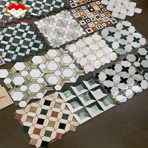Mosaico <span class=keywords><strong>de</strong></span> Mármol con Diseño <span class=keywords><strong>de</strong></span> <span class=keywords><strong>Flores</strong></span> <span class=keywords><strong>de</strong></span> Colores Mixtos para Decoración <span class=keywords><strong>de</strong></span> Paredes y Pisos en Hoteles y Villas - Product Image 1