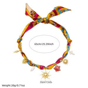 Ciondoli sciarpa collane per le donne, <span class=keywords><strong>collana</strong></span> sciarpa di seta <span class=keywords><strong>con</strong></span> ciondoli in acciaio inox oro, senza dissolvenza <span class=keywords><strong>collana</strong></span> Bandana <span class=keywords><strong>con</strong></span> <span class=keywords><strong>ciondolo</strong></span> - Product Image 2