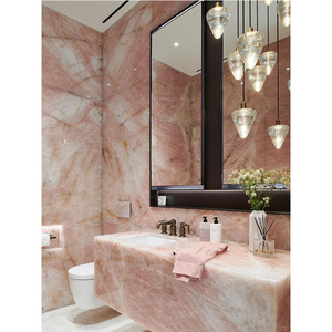 Sang trọng màu hồng pha lê quartzit tấm ROSA cristallo đá tự nhiên gạch nhà bếp Countertop phòng tắm Vanity tường nhà bếp đá - Product Image 1