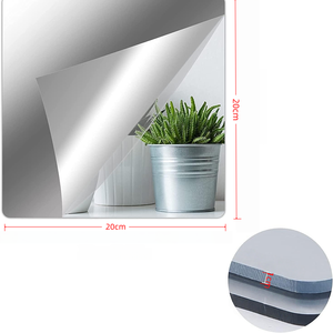 Specchio Adesivo <span class=keywords><strong>da</strong></span> <span class=keywords><strong>Parete</strong></span> in Acrilico, Specchio a Figura Intera per Casa, Bagno, Dormitorio, Specchio Morbido Autoadesivo 20x20cm, Leggero e Infrangibile - Product Image 1