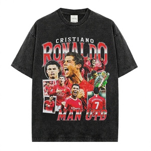 คริสเตียโน โรนัลโด้ แมนยูไนเต็ดเสื้อยืดโอเวอร์ไซส์พิมพ์ลายแขนสั้นผู้ชาย O คอเสื้อยืดลำลองผ้าฝ้าย - Product Image 4
