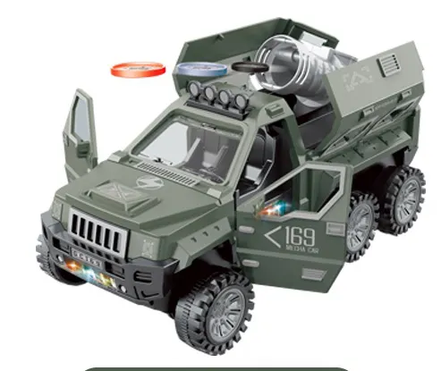 Fábrica Atacado Cool Lights Tiro Ufo Armored Truck Crianças Automáticas Carro De Brinquedo Elétrico