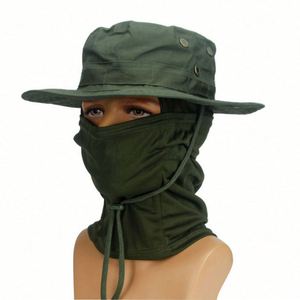 Gorra Balaclava al por mayor para hombre, para escalada y camping, sombrero de pescador de camuflaje para exteriores con cordón, sombrero de pesca tipo cubo con máscara - Product Image 3