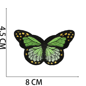 Wholesale 8X4.5CM Customize Logo Butterfly <strong>Sunflower</strong> Woven <strong>Embroidered</strong> Patch Iron on Embroidery Cloth Patches - Product Image 5
