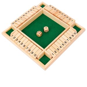 TS <span class=keywords><strong>4</strong></span>-Player Classic Wooden Shut Box Patrón pulido Dados y juegos <span class=keywords><strong>de</strong></span> <span class=keywords><strong>ajedrez</strong></span> Juguete educativo flop juego 1688 Yiwu Agente <span class=keywords><strong>de</strong></span> compras - Product Image 1