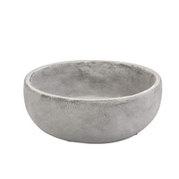 Bol de plante succulente en ciment gris rond minimaliste décoratif