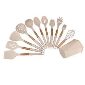Juego de utensilios de cocina antiadherentes resistentes al calor, cuchara giratoria segura para cocinar, juego de herramientas de cocina para el hogar con soporte de almacenamiento, 12 Uds. - Product Image 1