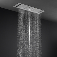 Nouvelle Pomme de Douche LED Grande Taille 900*300mm à 6 Fonctions, Effet Pluie et Cascade, Gris Anthracite, Ensemble de Douche Thermostatique pour Salle de Bain