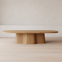 Table basse FERLY de luxe artisanale pour salon avec finition foncée brossée