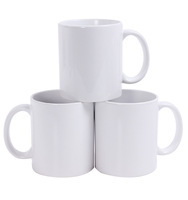 Mug de voyage en céramique blanche de 11 oz, mug vierge pour sublimation, pour café et thé, transfert par presse à chaud, pour impression de logo ou d'image, idéal pour la rentrée scolaire