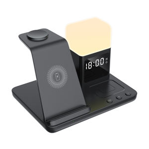 Chargeurs de bureau en gros <span class=keywords><strong>5</strong></span> en 1 avec veilleuse LED, réveil et chargeurs sans fil pour iPhone et <span class=keywords><strong>Samsung</strong></span> - Product Image 6