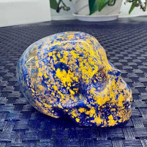 Calaveras de Cristal Azul Natural Talladas a Mano - Colección de Mascotas para Regalo de Halloween - Product Image 2