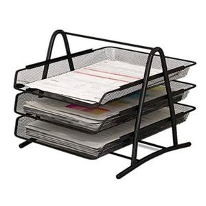 Organisateur de bureau avec plateau à papier à 3 niveaux, organiseur de dossiers de bureau, organiseur de bureau et porte-documents empilable, organisation de documents - Product Image 6