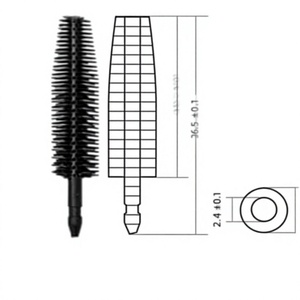 Tête de brosse à mascara en silicone noir, applicateur de cils remplaçable, portable, super doux B03 - Product Image 1