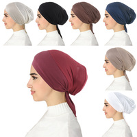 7 Turbans élastiques de couleur unie, foulards ajourés en maille, couvre-chefs, bandanas, écharpes et châles traditionnels musulmans