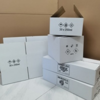 Boîte en carton ondulé à 30 compartiments pour bouteilles de 250 ml, emballage pour liquides inflammables, avec marquage de danger, pour expédition