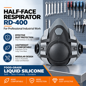 TPE Half Mask Respirator Silicone Seal with Prefilter for <b>Pesticide</b> Spray Farming - Product Image 2