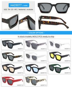 <span class=keywords><strong>Occhiali</strong></span> da <span class=keywords><strong>Sole</strong></span> Polarizzati con Logo in Metallo Personalizzato 1439S Montatura Quadrata Spessa in Acetato Premium per Uomo e <span class=keywords><strong>Donna</strong></span> - Product Image 2