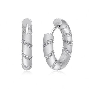 Dylam Personalized Design Chunky Charm Frosted Surface 925 Sterling <b>Silver</b> 5A CZ <b>Clip</b>-on Earrings Jewelry for Women - Product Image 1