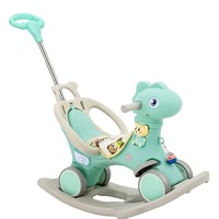 Poussette à cheval à bascule en plastique à double usage Chaise à bascule pour bébé et enfants Cadeau de premier anniversaire Jumpers Bouncers
