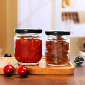 Petits pots à <span class=keywords><strong>confiture</strong></span> ronds en verre de 45ml 75ml 100ml 150ml bon marché avec couvercles dorés récipients en verre pour le miel - Product Image 5