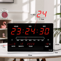 Kalender Digital Abadi Jam Dinding Plastik Kaca Modern dengan Fungsi Alarm dan Sumber Daya Eksternal untuk Pemeriksaan Rumah Sakit