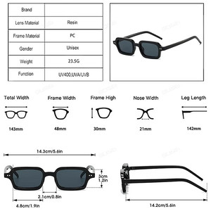 Logo Custom 2026 Fashion Men Women Rivets Jelly Color Sun Glasses UV400 <b>Small</b> <b>Frame</b> Square <b>Sunglasses</b> - Product Image 5