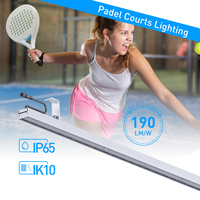 Éclairage de terrain de padel 24W/40W/55W/60W à installation rapide sans interstices, 190lm/w, IP65, pour pickleball, badminton, club de padel, stade intérieur