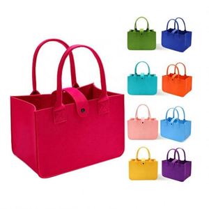 Hot Selling Portable Solid Color Storage Reusable Large Capacity <b>Thick</b> Custom Shopping <b>Felt</b> Tote Bag With Sling - Product Image 4