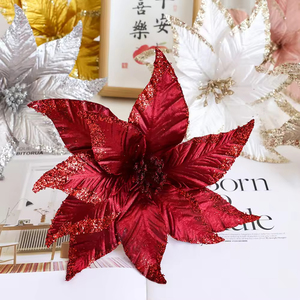 ของตกแต่งคริสต์มาส กลีบดอกจำลอง ใบไม้ จัดดอกไม้ ต้นคริสต์มาสโรยผงตกแต่ง - Product Image 4