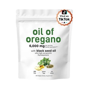 Logotipo personalizado Sin OGM Sin lácteos Sin gluten Mejora la salud digestiva Aceite De Semilla Negra Aceite de orégano salvaje orgánico Cápsulas blandas - Product Image 5