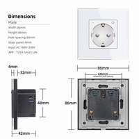 Smartdust nouveauté EU allemand verre trempé Tuya APP minuterie 16A Wifi prise murale Smart Home Schuko