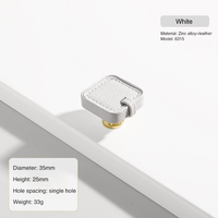 Poignées de tiroir de meuble en cuir et alliage de zinc, boutons en cuir véritable, poignées architecturales symétriques pour intérieur