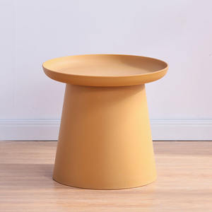 Mesa de Centro Redonda de Plástico Amarillo de Baja Altura, Moderna y Ecológica para Sala de Estar, Venta al por Mayor de Fábrica en Bazhou, China - Product Image 5