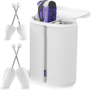 Bolsa para Lavar Zapatos con Hormas Ajustables, Bolsa de Lavandería para 2 Pares de Zapatos, Limpieza Envolvente en Lavadora y Secadora, Cierre Duradero - Product Image 2