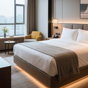 Ensemble de meubles de chambre à coucher pour hôtel 5 étoiles moderne, en bois massif, personnalisé par l'usine, pour salon et chambre à coucher - Product Image 2