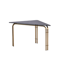 Table d'appoint en métal avec plateau en verre fumé, table d'appoint moderne pour salon, canapé, table de chevet avec style luxueux
