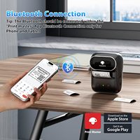 Phomemo M108 taşınabilir termal yazıcı etiket barkod makinesi telefon/Tablet/PC/Mac siyah beyaz 203dpi çözünürlük plastik
