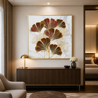 Cadre d'art mural en verre noir doré nordique moderne, peinture en aluminium pour décor de bureau ou d'hôtel