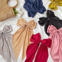 Pince à cheveux de 21cm avec nœud pour femmes, grand tissu, ruban en satin, pince à ressort, accessoires pour cheveux, style élégant, occasions spéciales