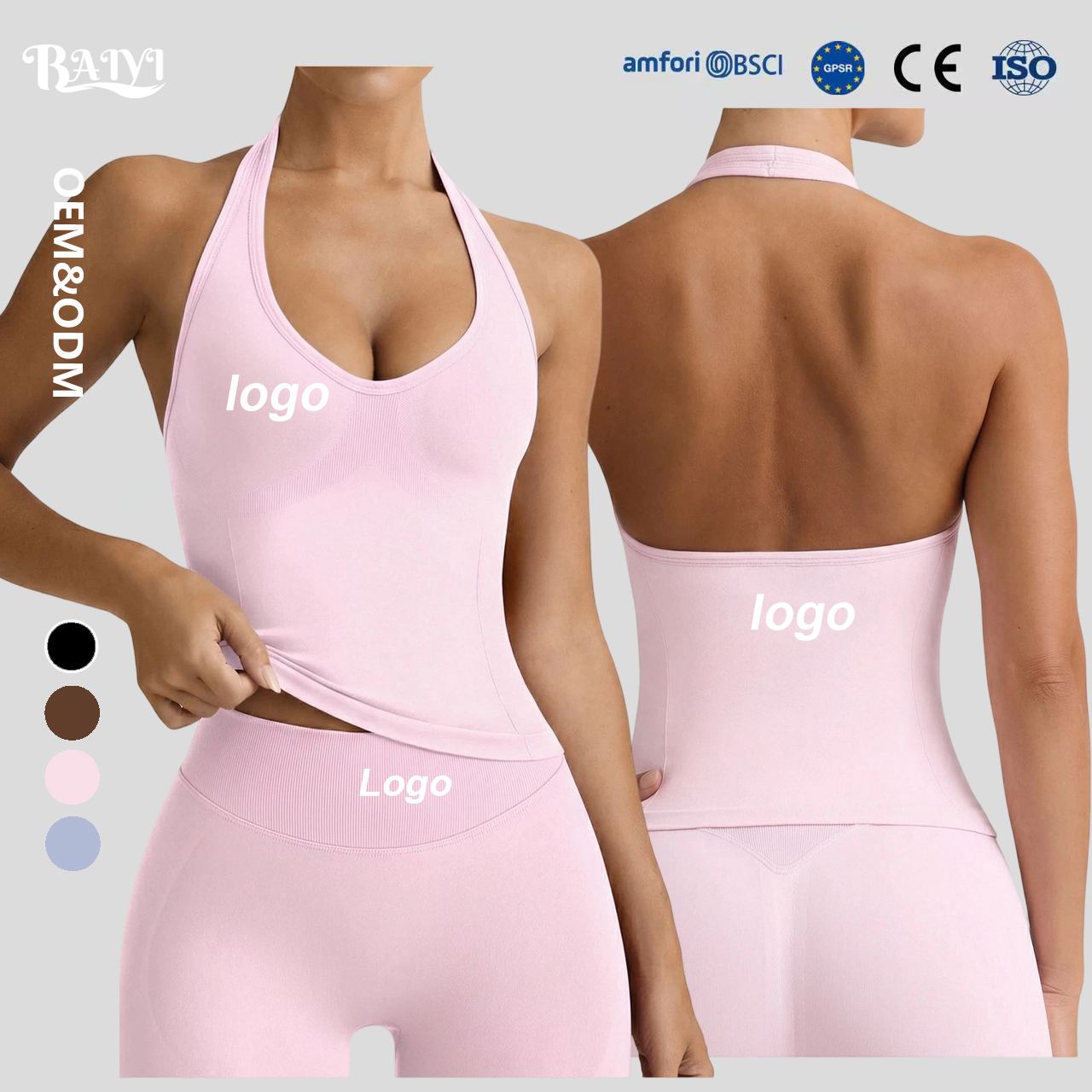 4 Solid Color Quick-dry Open Back Yoga Tank Top Halter Neck Strethy Backless Beauty Back Workout Tank Vest Sports Activewear Top