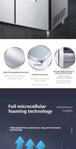 Mesa de Preparación de Alimentos NUELEAD NE-1113 Comercial, Refrigerada por Aire, de Acero Inoxidable, con Ocho Bandejas de Vidrio Completo para Sándwiches y Ensaladas - Product Image 3