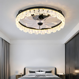 Modern Chandelier Ceiling Fan <b>Light</b> <b>Switch</b> Control Cold White 3500K Metal Base Large Size Minimalist Design IP44 Living Room - Product Image 2