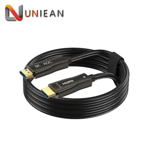 Certified Armored HDMI 2.1 50 Meters 100 Meters AOC 8K Active HDMI Fiber Optic Cable HDMI Extender Over Fiber Optics For Video