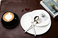 Design polyvalent de couleur unie, ensemble de table à manger minimaliste, couverts en acier inoxydable