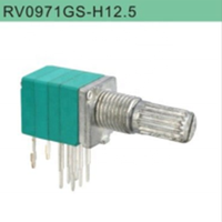 Potentiomètre rotatif à double bande à film de carbone de 9mm A20K B203 10K 100K horizontal à montage sur circuit imprimé 6 broches