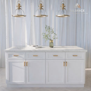 Gabinete de Cocina Bajo Blanco Estilo Moderno para Estados Unidos |   Gabinetes de cocina RTA en stock |   Gabinetes de Cocina Estilo Americano, de Madera, para Isla - Product Image 1