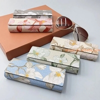 Prix usine femmes porte-lunettes de soleil avec aspiration magnétique lecture boîte en verre fleur impression oculaire boîte dure étui à lunettes